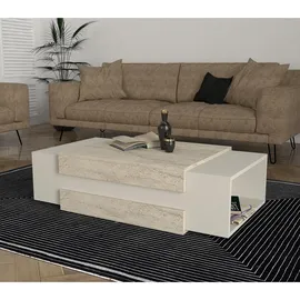 moebel17 Couchtisch Nora Beige Granit Optik
