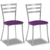 ASTIMESA SCALMBJ Zwei Küchenstühle, Metall, Aubergine, Sitzhöhe 45 cm