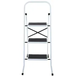 Raburg Stahl-Klapptritt-Leiter, 3 Stufen, Stahl, kompakt klappbar - 67,5 cm hoch, Universal-Leiter, Helfer für den Alltag, Weiß, Raburg Step Medium