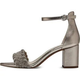 Marco Tozzi Damen Sandalen mit Absatz Elegant Blockabsatz, Gold (Platinum comb), 40 EU