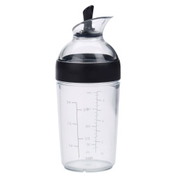 OXO Salatdressing-Shaker, schwarz, Luft- und wasserdichter Behälter zum Herstellen von Dressing, 1 Stück - 236 ml