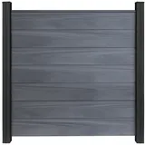 GroJaSolid Grande Steckzaun Komplettset mit Alu-Pfosten, Steingrau co-ex., 11,38 m