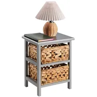CARO-Möbel Nachttisch Braun, Holz Paulownia Mode, 30x39x25 cm, Schlafzimmer,