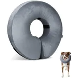 YZROHYI Aufblasbare Halskrause Hund Schutzkragen,Hundekragen Leckschutz,Katzenkragen,Einstellbarer Halskrause Katze,Kragen für Hund Nach Op,Wiederherstellung Halsband Weich Kragen für Welpen-L