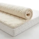 LANAMED Schurwoll Matratzenauflage 100x200cm, Bettauflage, Unterbett, Premium Topper, Extra dichter, superweicher Merino Lammflor 650g/m2. Spitzenqualität: Woolmark, Oeko-Tex und RWS