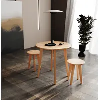 Krok Wood Esstisch runder Tisch Dresden aus Massivholz in Buche 75x75x76 cm