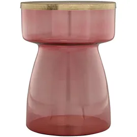 Kayoom Beistelltisch Rosa, Gold, Metall, Glas, rund, 48 cm, Wohnzimmer, Wohnzimmertische, Beistelltische