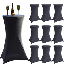 Baumarktplus 10x Stehtischhusse grau 60 cm Husse Partytisch Bistrotisch Tischdecke Decke