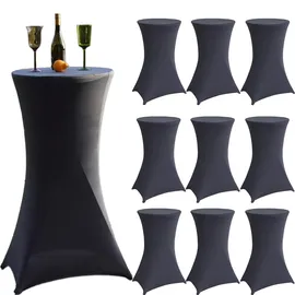 Baumarktplus 10x Stehtischhusse grau 60 cm Husse Partytisch Bistrotisch Tischdecke Decke