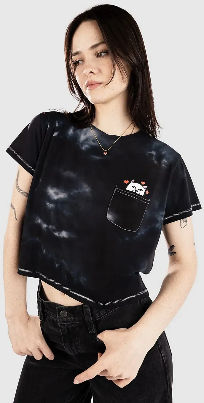 RIPNDIP Nermal Love Pocket T-Shirt vintage black wash Gr. L