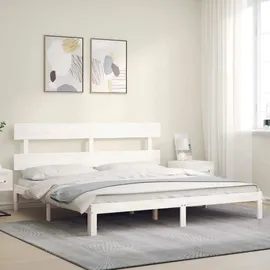 vidaXL Massivholzbett 180 x 200 cm Weiß