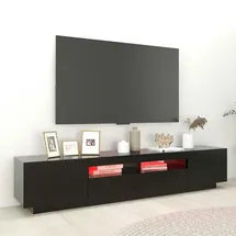 vidaXL TV-Schrank mit LED-Leuchten Schwarz 200x35x40 cm