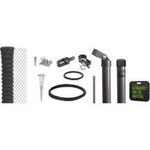 GAH Alberts Alberts Maschendrahtzaun Komplettset mit Bodenhülsen, anthrazit-metallic 0,8 m