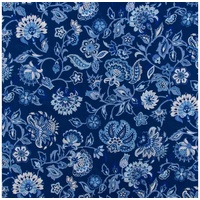 SCHÖNER LEBEN. Stoff Chiffon Blumenranken blau 1,49m Breite, pflegeleicht blau