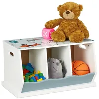 Relaxdays Kinderregal mit Hundemotiv 32,5 x 60 x 36 cm MDF bunt