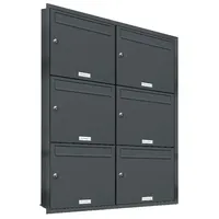 AL Briefkastensysteme 6er Unterputzbriefkasten RAL 7016 Anthrazit