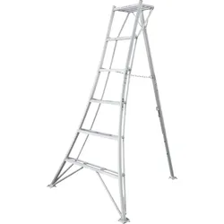 Vielzweckleiter NIWAKI, silber (silberfarben), B:125cm H:180cm, Aluminium, Leitern, Gartenleiter, gleicht Unebenheiten im Gelände aus