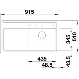 Blanco Zenar 5 S InFino Becken rechts anthrazit (523934)