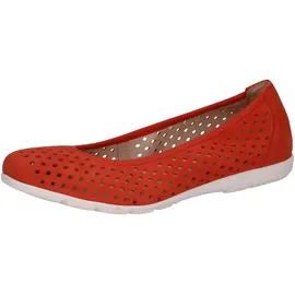 CAPRICE Damen Ballerinas aus Leder Bequem, Orange Suede), 38 EU