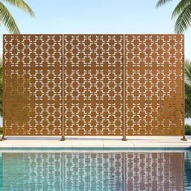 casa.pro Trennwand Basciano 180 x 90 cm Braun/Stahl