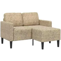 vidaXL 2-Sitzer-Sofa mit Chaiselongue L-Form Hellgrau 125cm Kunstleder