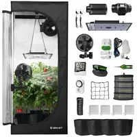 BRAST Gewächshaus Growzelt GrowBox, Komplettset inkl. Sonderzubehör, 3 Größen, Vollspektrum LED Technologie, licht & wasserdicht, Belüftungs- & Bewässerungssystem 70 cm x 160 cm x 70 cm