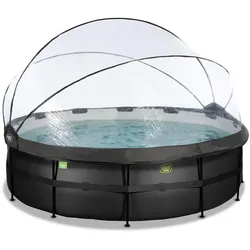 EXIT Swimming Pool Premium Ø 488 x 122 cm schwarz inkl. Sonnendach