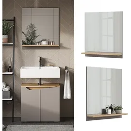 Vicco Badspiegel Marelle Greige 60 x 67 cm mit Regal