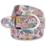 Bernd Götz Ledergürtel BERND GÖTZ "Ledergürtel mit stylischem, floralem Metallicprint", Damen, Gr. 105, design 501, Rindsleder, Gürtel Ledergürtel