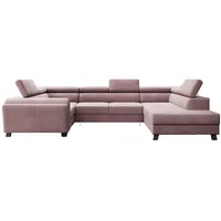 Luxusbetten24 Schlafsofa Designer Sofa Emilio, mit Schlaf- und Klappfunktion rosa