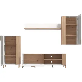 INOSIGN Wohnwand »Bastia Wohnwand, Mediawand, Anbauwand, mit MDF-Profilen, Breite 281 cm« Komplett-Set, 4-st, 4 Stk. tlg., weiß