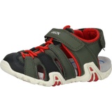 GEOX Jungen B Kraze Sandal, Dk Green Red, 27 EU