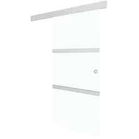 vidaXL Schiebetür ESG-Glas und Aluminium 90x205 cm Silbern