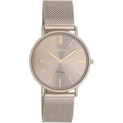 Quarzuhr OOZOO, grau (taupe), Armbanduhren, Damen, Armbanduhr, Damenuhr, Edelstahlarmband