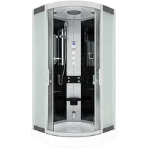AcquaVapore D46-23M1 Komplettdusche mit Schiebetür 100 x 215 cm schwarz Sicherheitsglas D46-23M1