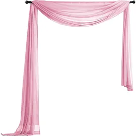Gardinenbox Querbehang Freihanddeko aus transparentem Voile, die ideale Ergänzung zu unseren Gardinen, 140x600, Hellrosa, 560