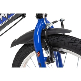 Actionbikes Motors Actionbikes Kinderfahrrad Wasp 20 Zoll, Fahrradständer, Schutzbleche, verstellbar, V-Brake-Bremsen (Schwarz-Blau)