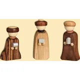 seiffener volkskunst eg schauwerkstatt Miniatur Figuren Heilige 3 Könige 3-teilig Größe ca. 7 cm Erzgebirgskunst, Weihnachtsdeko, Weihnachten, Holzmann, Holzfigur