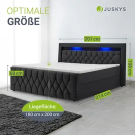 Juskys Leona 180 x 200 cm H4 Schwarz