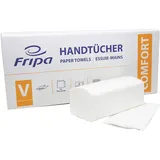 Fripa 4042101 Papiertücher Comfort: 2-lagig, 20x150 Tücher, 100% Zellstoff, V-Falz, reißfest, hochweiß