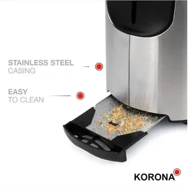 KORONA Toaster 21255 Edelstahl 1000W - Schwarz