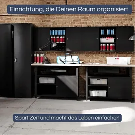 Jan Nowak Werkzeugschrank Metall 120x60x20 cm schwarz abschließbar