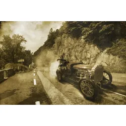 Fototapete PAPERMOON "VINTAGE OLDTIMER-AUTOS CARS SEPIA SCHWARZ WEIßWANDBILD", bunt, B:3,50m L:2,60m, Vlies, Tapeten