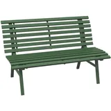 Outsunny 2-Sitzer Gartenbank Alu, wetterfest Sitzbank, UV-Beständig Gartenmöbel mit Lamellen-Design, Parkbank 240kg belastbar, Balkonbank für Balkon Terrasse, Garten, 123x67x79cm, Grün