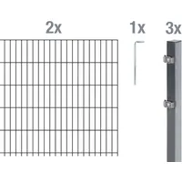 GAH Alberts Alberts Doppelstabmatten-Grundset 4 m 200 x 80 cm 6/5/6 anthrazit