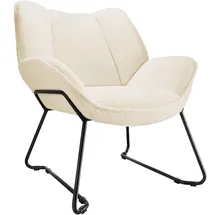 Tectake Sessel, gepolstert, mit Bouclé-Bezug, schlankes Stahlgestell mit Pulverbeschichtung, 73 x 72 x 81 cm,