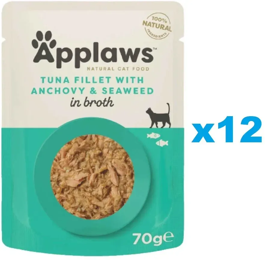 APPLAWS Cat Adult Pouch Thunfisch und Anschovis in Brühe 12x 70 g