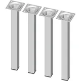 Element System Möbelfuß eckig – Vierkant-Metallfuß, ideal als Tischbein für die Gestaltung individueller Möbelstücke – 25 x 25 mm, Länge 300 mm, Weiß