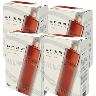 Bree Pinot Noir Rosé QbA, feinherb, Bag-in-Box, sortenreines Weinpaket (4x3,0l)