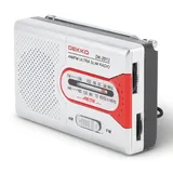 FAUOSWUK Radio Portable AM FM Transistor mit Lautsprecher und Kopfhörerbuchse, Kleines Pocket -Radio für Home Outdoor, Klarer Heller Sound, Vielseitige Höroptionen. (Silberrot)